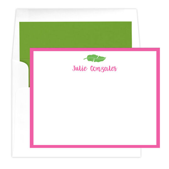 Tropical Palm Leaf Flat Note Cards